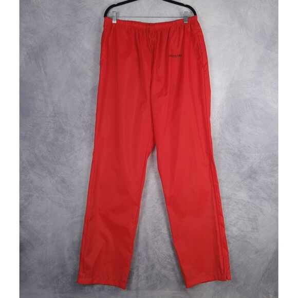 Vintage Adidas Windbreaker Pants Mens XL Red Nylon Zip Leg Drawstring Rain Pants